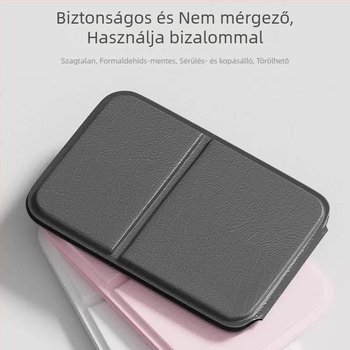 PU hajtogatható sminktükör, utazáshoz, kézben tartható, mini zsebtükör