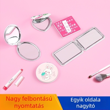 Kisméretű, összecsukható kétoldalas sminktükör, hordozható — DIY ajándék.