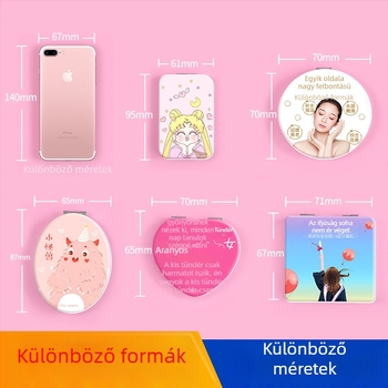 Kisméretű, összecsukható kétoldalas sminktükör, hordozható — DIY ajándék.