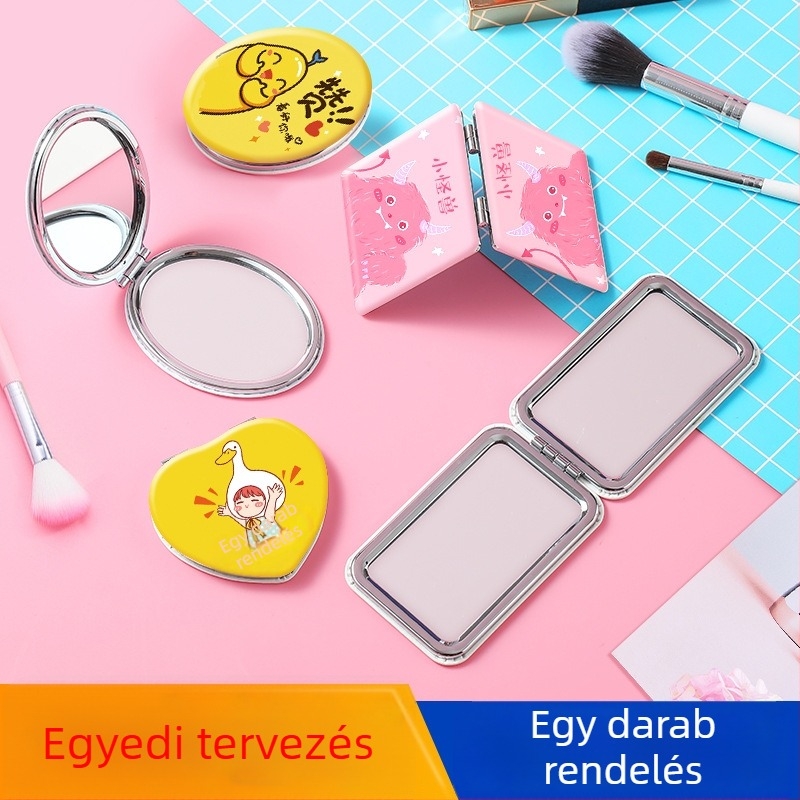 Kisméretű, összecsukható kétoldalas sminktükör, hordozható — DIY ajándék.