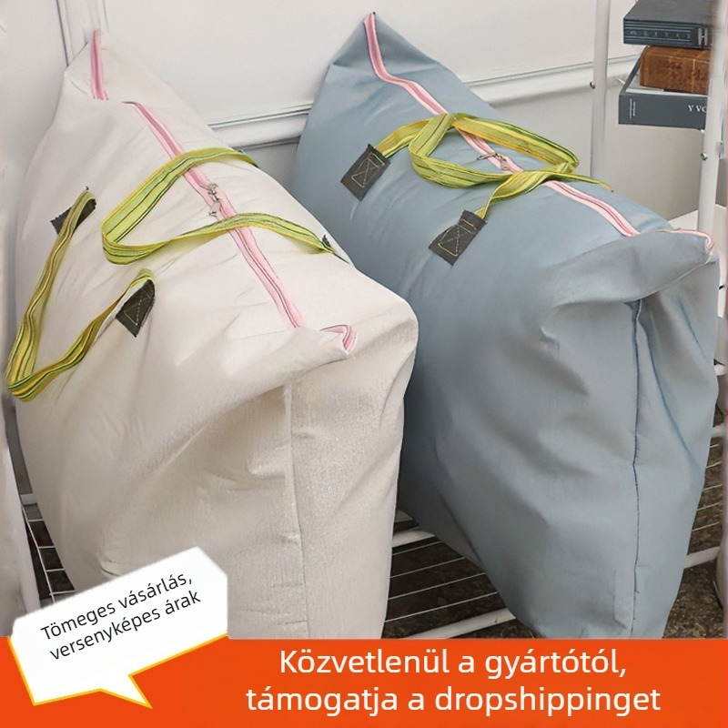 Vászontáska extra nagy kapacitással költözéshez, vízálló, téli-őszi ruhák és paplanok tárolására