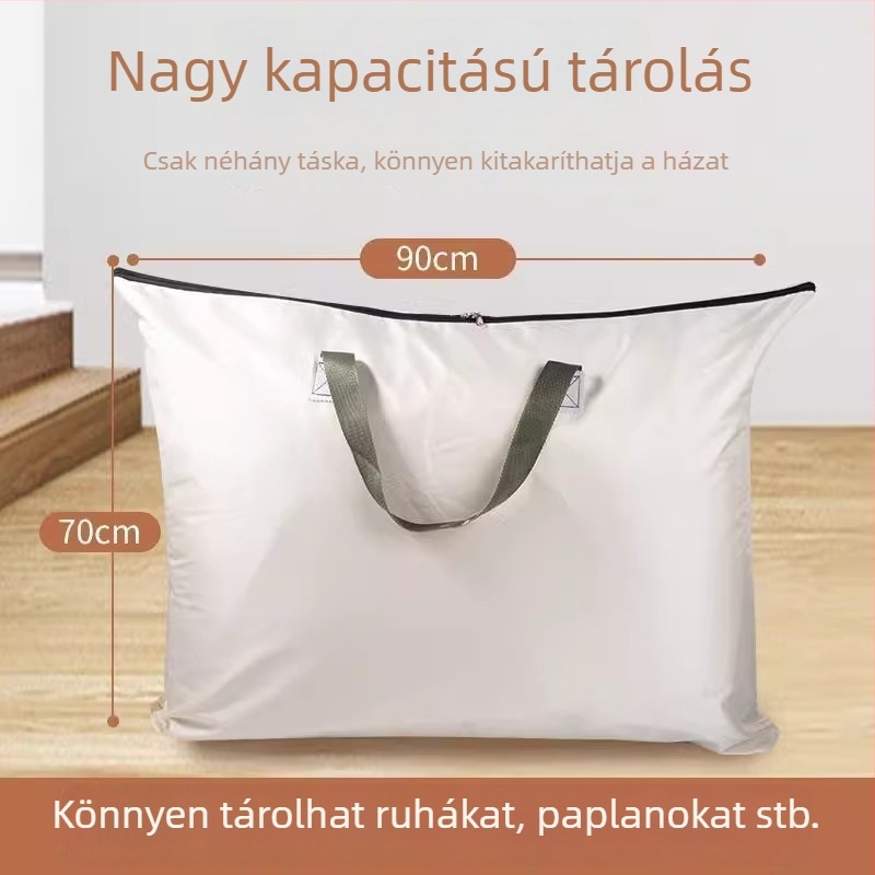 Virágmintás vastag anyagból készült négyzet alakú ágyneműtároló táska, ideális kollégiumokba és utazáshoz