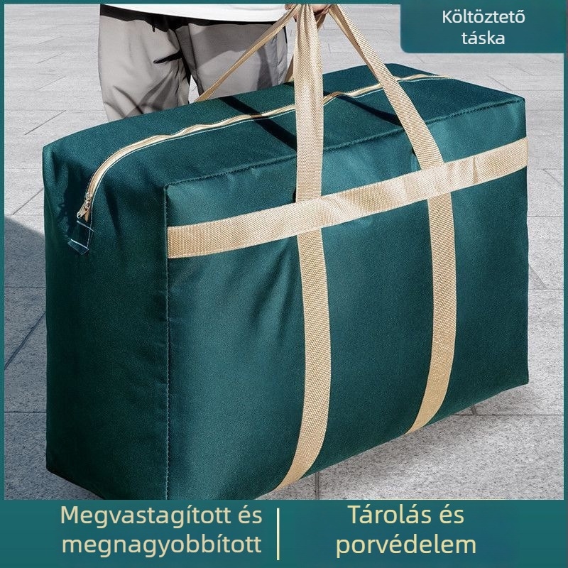 Nagy kapacitású költöztető táska párnák és ruhák tárolására – utazáshoz alkalmas poggyász táska por- és nedvességvédő