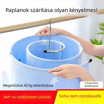 Rozsdamentes acél spirálisan forgó ruhaszárító állvány erkélyre, otthoni használatra, nagy kör alakú