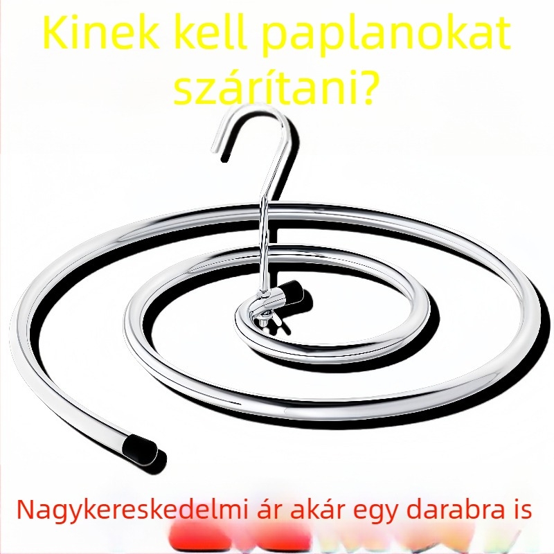 Rozsdamentes acél spirálisan forgó ruhaszárító állvány erkélyre, otthoni használatra, nagy kör alakú