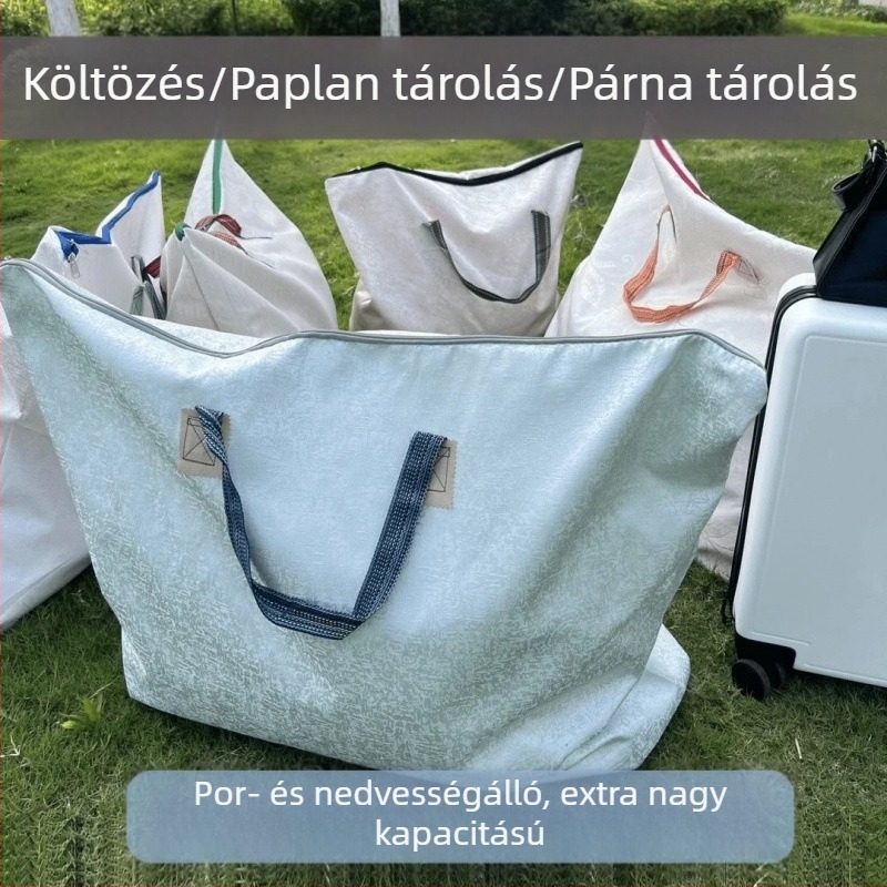 Paplan tároló táska, extrém nagy kapacitás, megerősített költöztetéshez, ruhák tárolására, kézi hordozó a kollégiumban