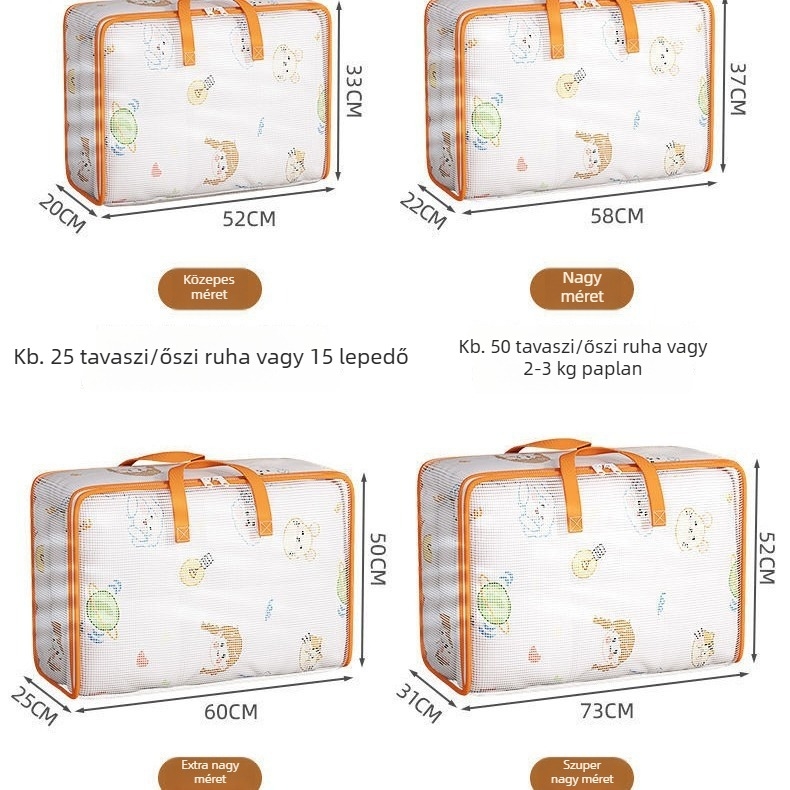 Vízálló gardrób tárolótáska, extra nagy méret, összecsukható tároló doboz paplanokhoz és ruhákhoz, nagy kapacitás