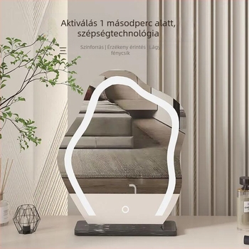 Asztali sminktükör felhő mintával és világítással