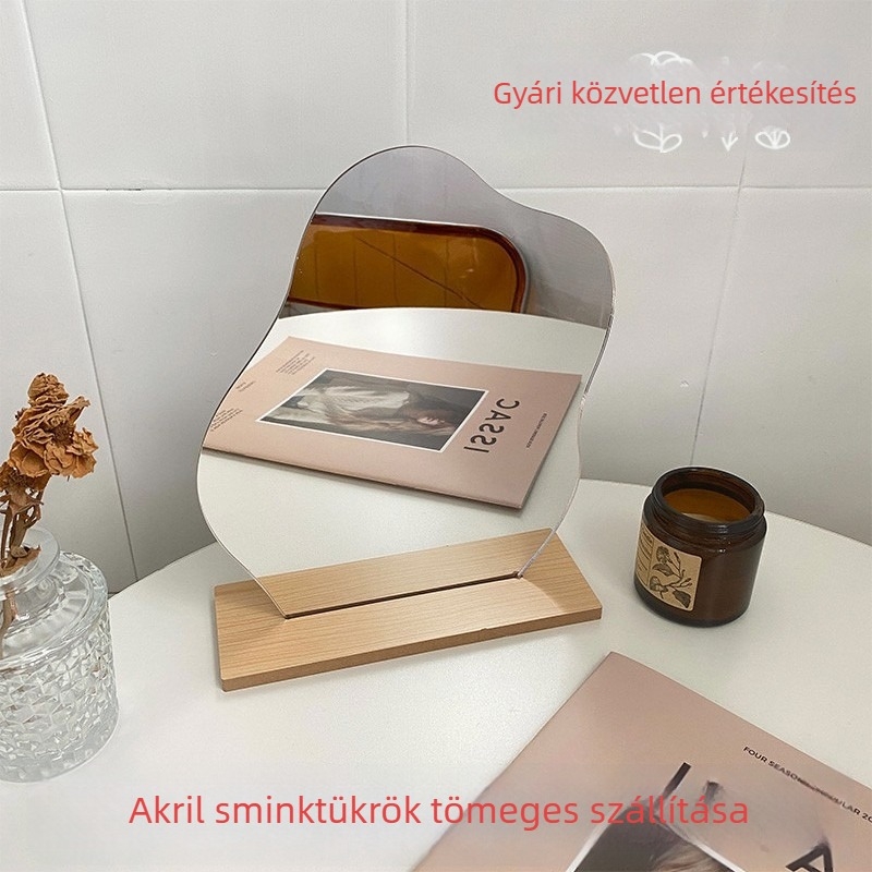 Akril sminktükör szokatlan alakú, asztali használatra kollégiumba
