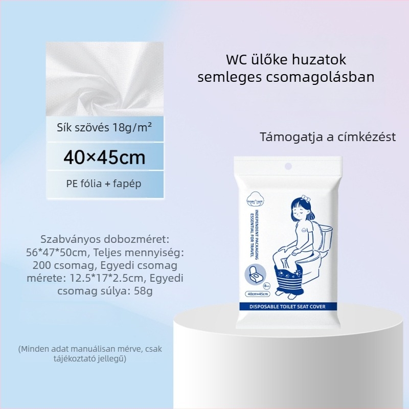 Egyszer használatos vízálló WC-ülésvédő nőknek a szülés utáni időszakra, utazási méret, egyedi csomagolás, 8 darab/csomag