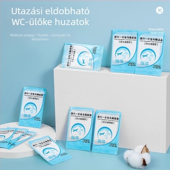 50 darab egyszer használatos vécématrac utazásokhoz – hordozható, vízálló WC-ülésvédő hotelhez