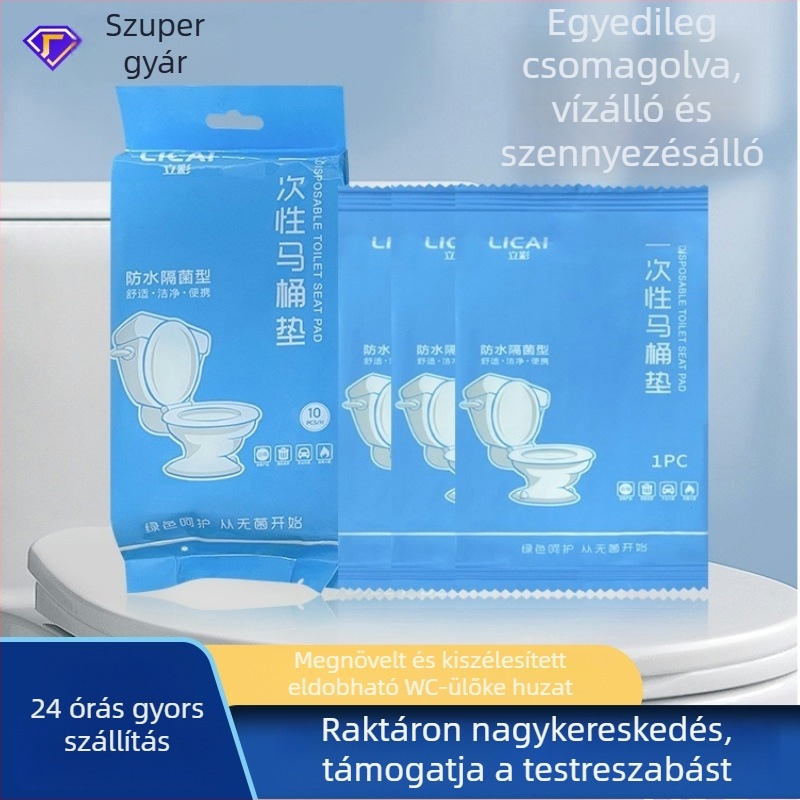 Egyszer használatos vastagított WC-ülőpárna terhes nők és szülést követők számára, vízálló, piszokálló, hordozható, egyenként csomagolt