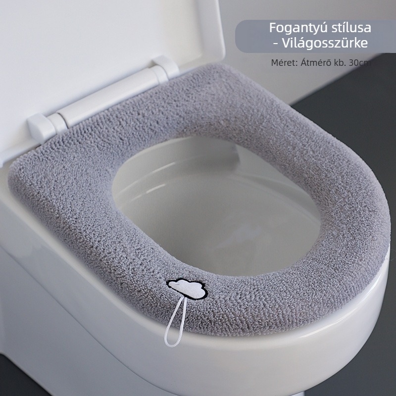 Minden évszakra használható WC-ülőpárna, vastagított, nagy méret, ragasztóval vízálló, mosható