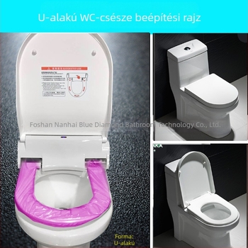 Automatikusan melegített WC-ülőke, cserélhető fedéllel és forgó alátéttel, U-alakú kialakítás