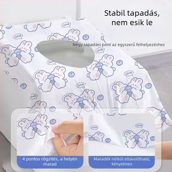 Egyszer használatos WC-ülőkefedél teljes lefedettséggel, vízálló és vastított, hotelszínvonalú, utazáshoz hordozható