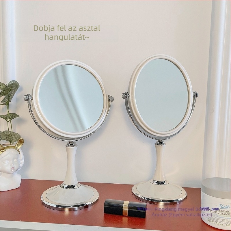 Asztali smink tükör, kétoldalas, retro európai stílus, könnyű lux, kollégiumba és irodába.