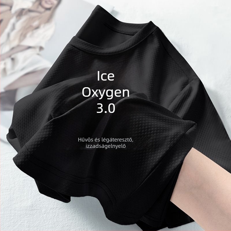 Nyári Ice Silk rövid ujjú póló férfiaknak és nőknek, lélegző, nedvességelvezető, több színben, páros stílus