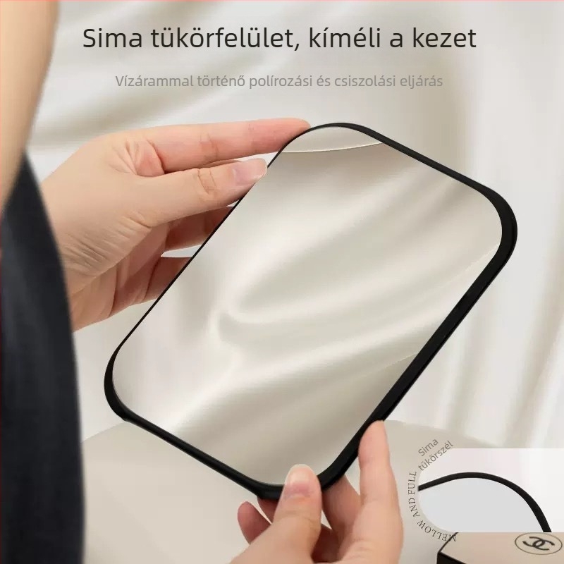 Testreszabható mintázatú logóval ellátott összecsukható sminktükör, PU bőr, asztali vagy kollégiumi használatra, HD felbontású, hordozható