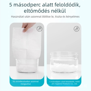 Oldódó egyszer használatos WC-ülőkefedő teljes lefedettséggel, ragasztóval, utazásokhoz és szállodákhoz