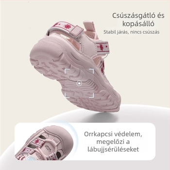 Lányoknak szóló sportos szandál, 2026 nyár, puha talpú, szabadtéri vízparti sétákhoz, forgó csattal