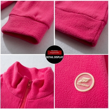 Wild Berry férfi fleece pulóver – lazán szabott streetwear felső, cipzárral és polo gallérral, nyomtatott zsebbel
