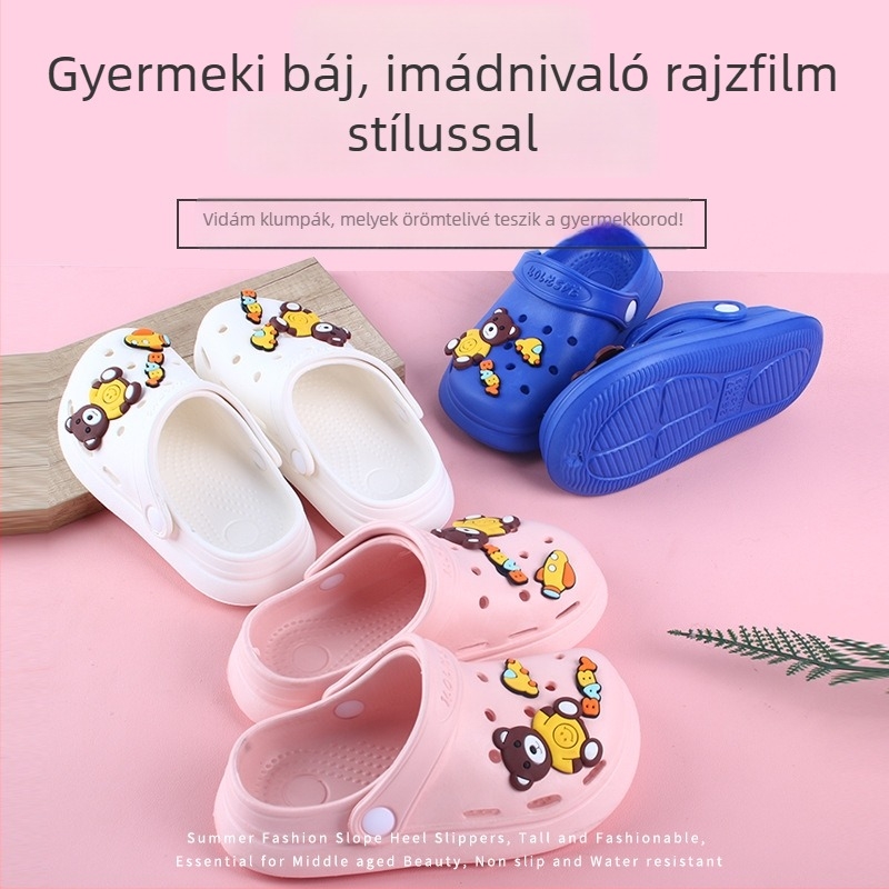 Gyerekek EVA papucs karikatúra mintával, puha talpú, csúszásmentes, kicsiknek, páros modell szülő-gyerek