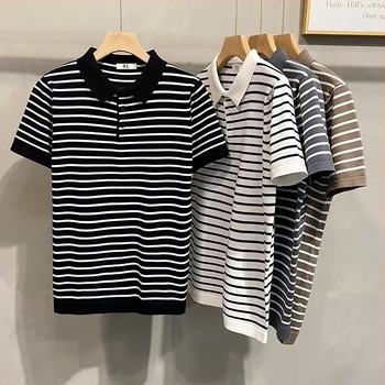 Polo felső 2023, elegáns és sokoldalú, japán stílusban inspirált, standard szabás, rövid ujjú, új modell férfiaknak, nyár, Harajuku ihletésű.