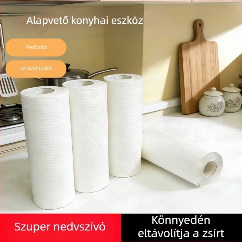 Egyszer használatos tisztító kendő, ultra vastag a padlóhoz, zsírt eltávolít, konyhai papír, kétoldalú száraz és nedves használatra, szálmentes mosogatókendő