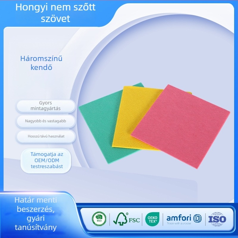 Poliészter konyharongy, nemszőtt anyagból, nedvszívó, többfunkciós törlő edényekhez és asztalra, 3 darabos készlet