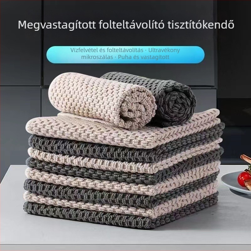 Búzaszem mintás mikroszálas konyharuha, kétoldalas, vastagított, olaj- és szennyeződésálló, nyom nélkül tisztít, asztalra és edényekre
