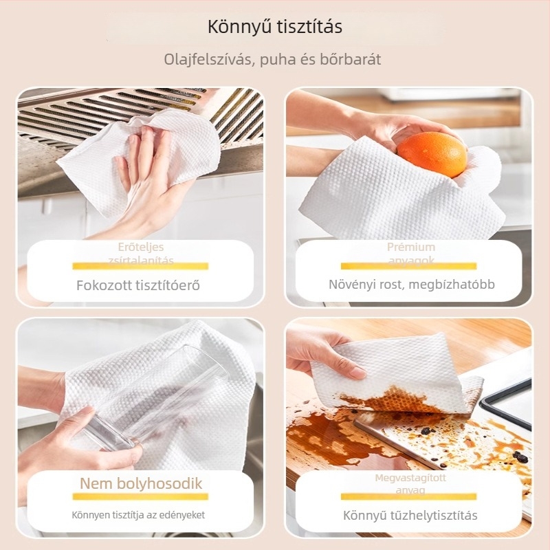 Egyszer használatos konyhai törlőkendők akasztóval, nedves-száraz mosogatáshoz, zsírfelvételre, nem zsíros