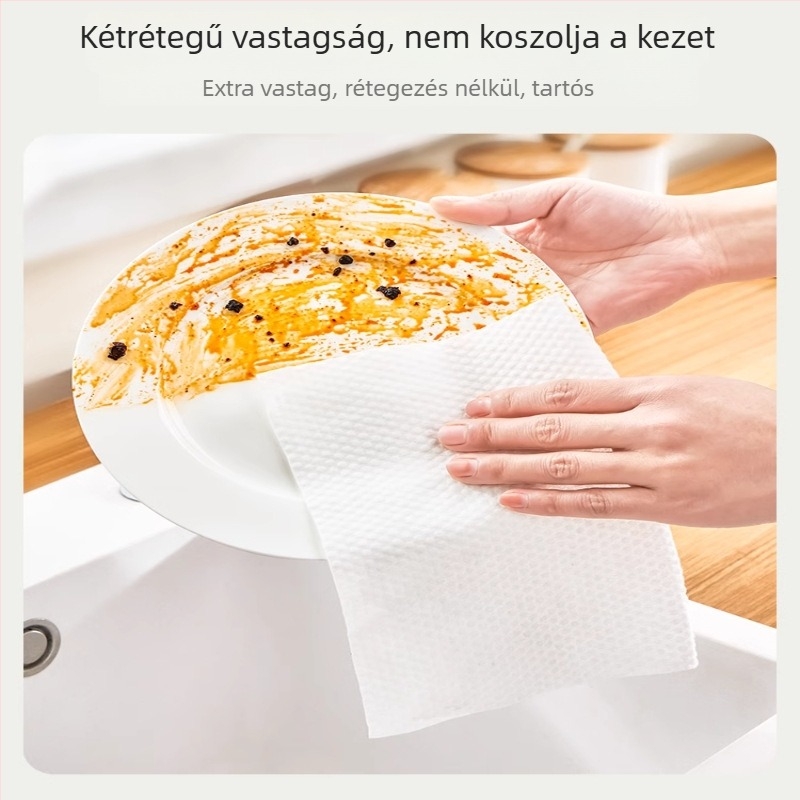 Egyszer használatos konyhai törlőkendők akasztóval, nedves-száraz mosogatáshoz, zsírfelvételre, nem zsíros