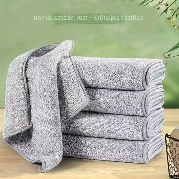 Bambuszszén tisztító kendő, szálmentes, többfunkciós otthoni tisztításhoz, 200 g