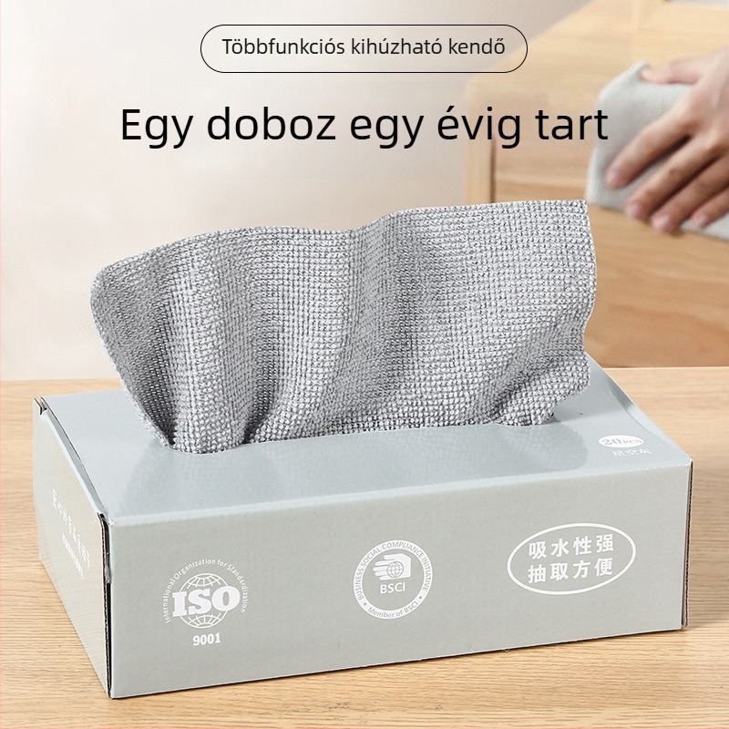 Dobozos, egyszer használatos konyhai törlő kendő vastagított mikroszálas