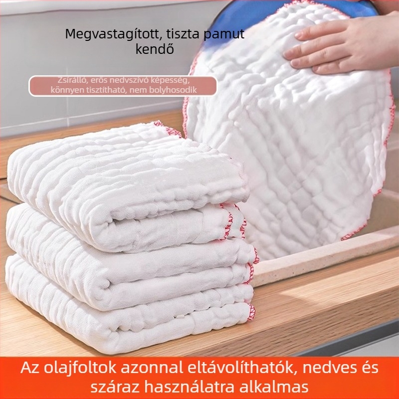 Vastag pamut konyhai törlő – szöszmentes, olajat felszívó és taszító, könnyen mosható