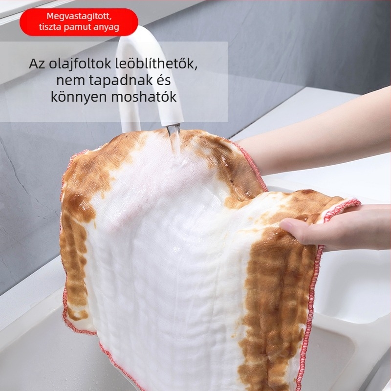 Vastag pamut konyhai törlő – szöszmentes, olajat felszívó és taszító, könnyen mosható