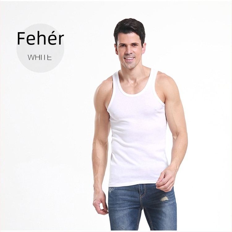 Férfi pamut stretch mellény, Slim fit, ujj nélküli