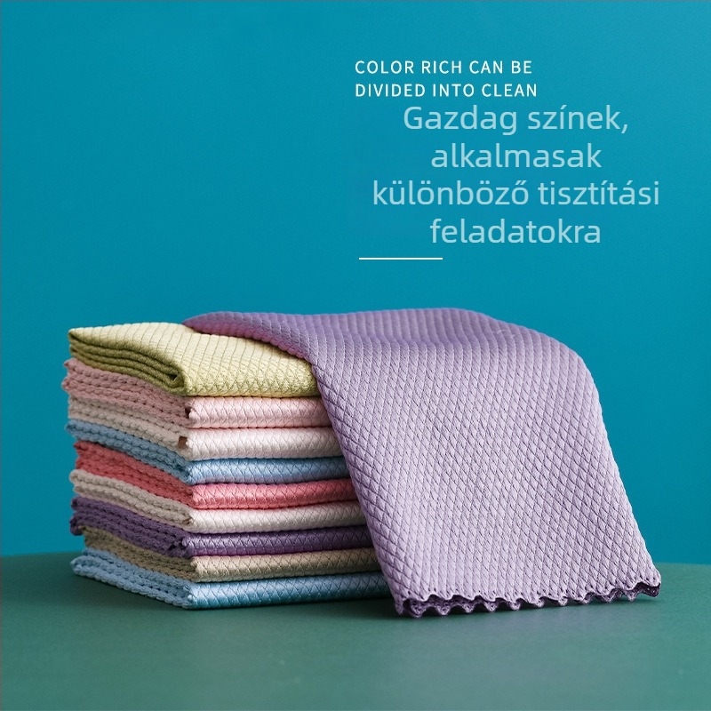 Mikroszálas tisztító rongy üveghez és a konyhához, nedvszívó, szöszmentes, mosogatáshoz