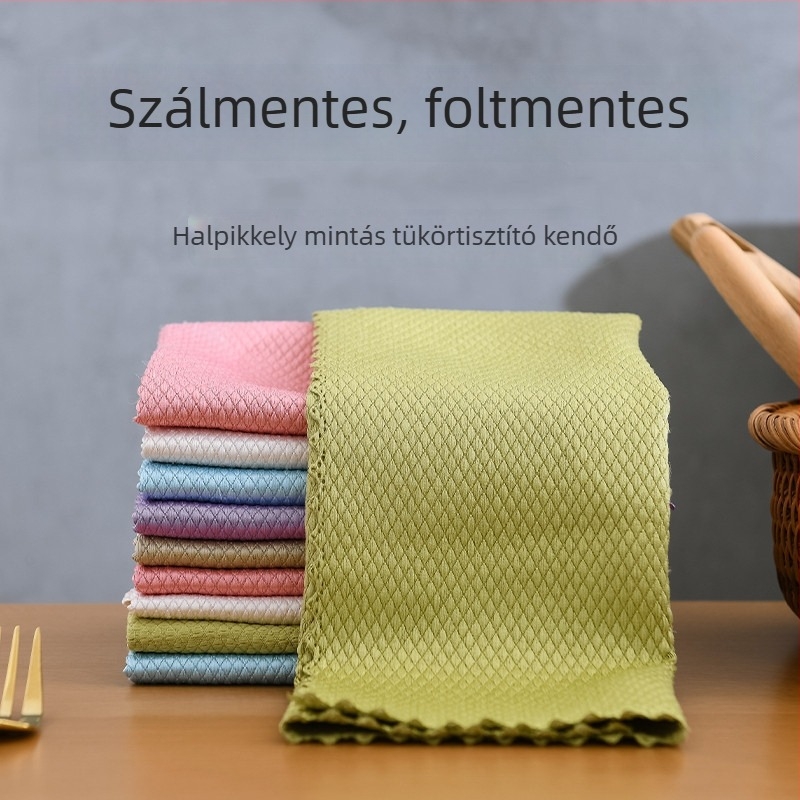Mikroszálas tisztító rongy üveghez és a konyhához, nedvszívó, szöszmentes, mosogatáshoz