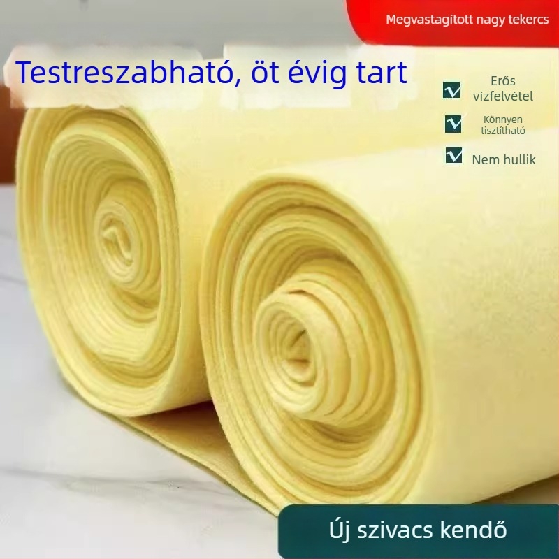Sárga növényi rostból készült edénytisztító rongy, vastag, konyhai tisztításra