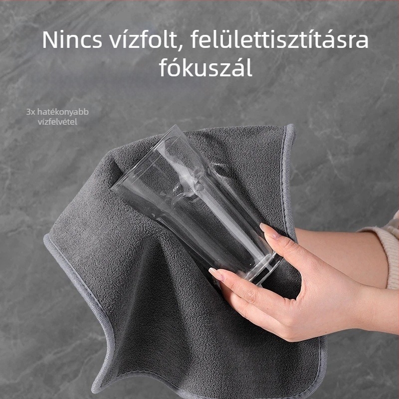 Abszorpciós tisztító kendő üveg- és konyhai felületekhez, vastag, szálmentes