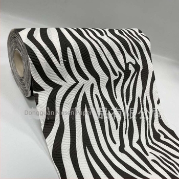 Zebra mintás konyhai eldobható rongy, 23x23 cm, 2 rétegű, fa rostból, 50 darab