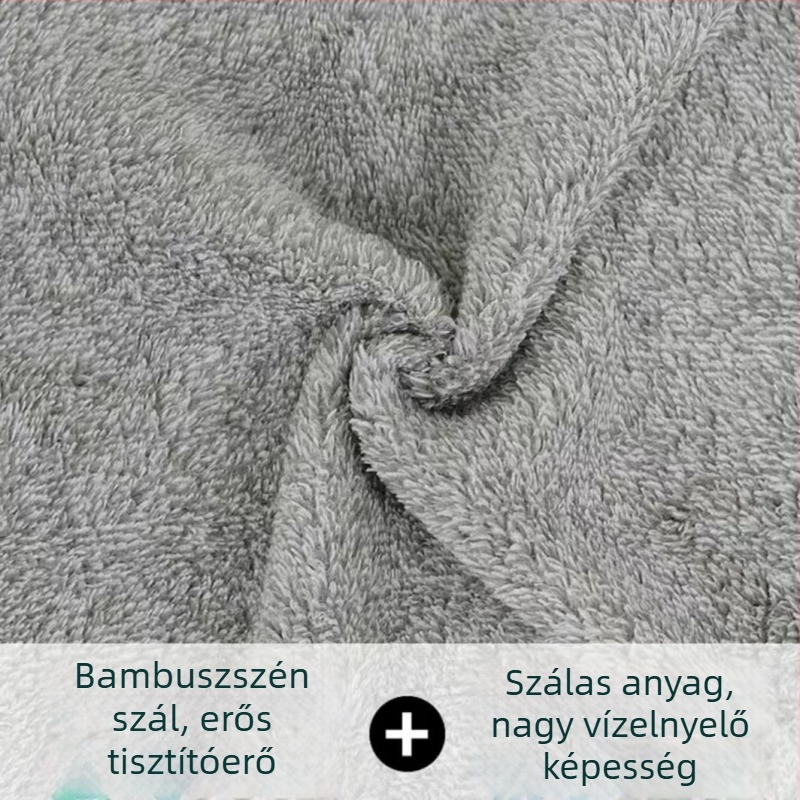 Vastag bambuszaktívált szén konyhai törölköző, olajálló, folteltávolító tisztító kendő