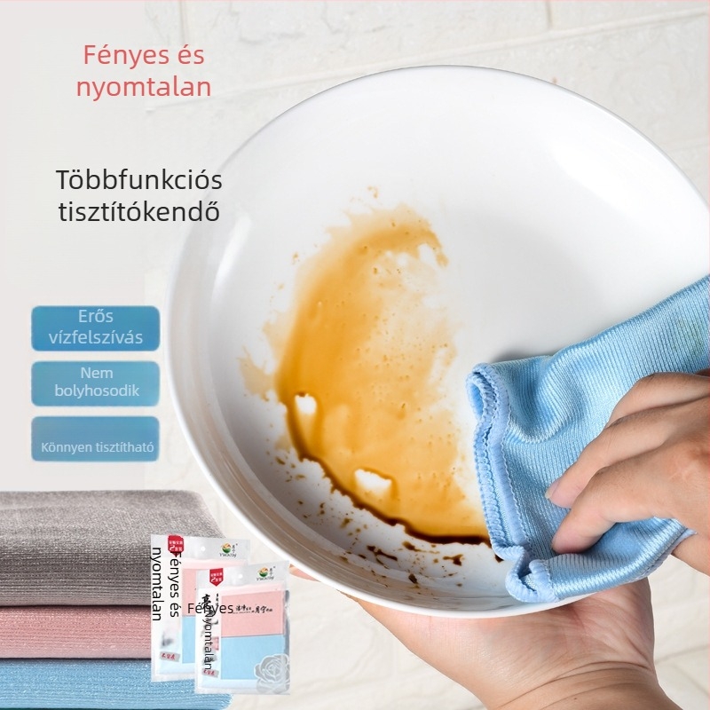 Mikroszálas üvegtisztító kendő, szálmentes, nedvszívó, ablakokhoz, tükrökhöz és szemüveghez