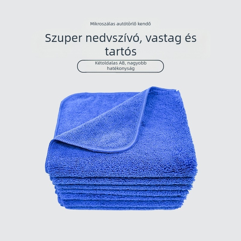 Vízfelvevő ultrafin rostú autómosó kendő, élvarrott szegéllyel, vastag, négyszögletes tisztító kendő