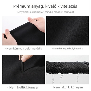 Pioneer 350 g vastag fekete pamut pulóver férfiaknak, kerek nyakú, hosszú ujjú, sportos mindennapi felső ősz-télre