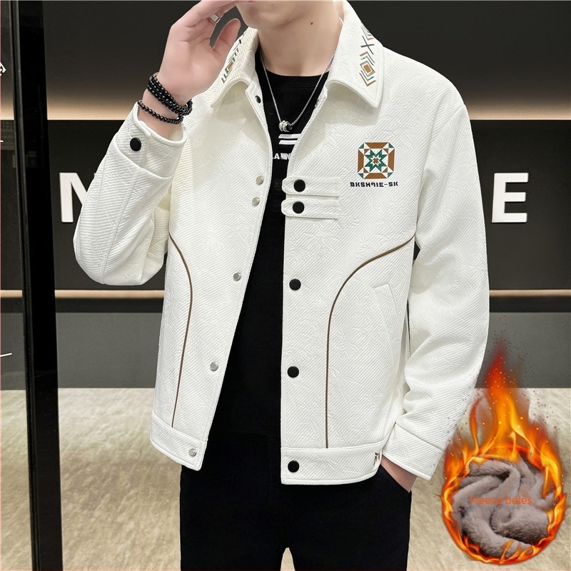 Férfi téli kabát 2025 – új koreai stílus, trendi, vast fleece-béléses kabát