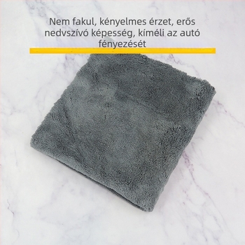 Kétoldalas korallgyapjú autóápoló törölköző, nedvszívó, vastag törölköző mosáshoz logóval