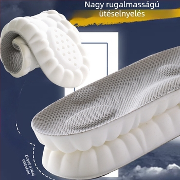 Rendkívül puhák talpbetétek 4D felhő-íves támasztással, erőteljes masszázs, izzadság- és ütéscsillapítás, sportcipők és mindennapi viselethez