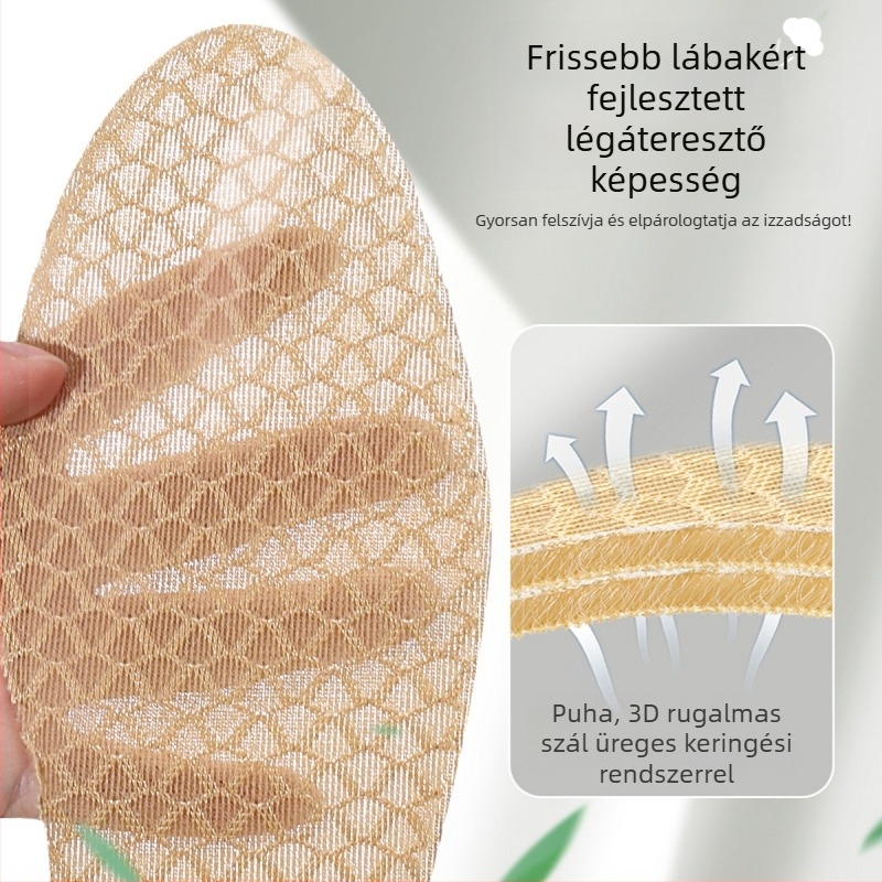 Bambuszszén talpbetét mindennapi cipőkhöz, puha talp, izzadságfelszívó, dezodoráló, légáteresztő, ütéscsillapító